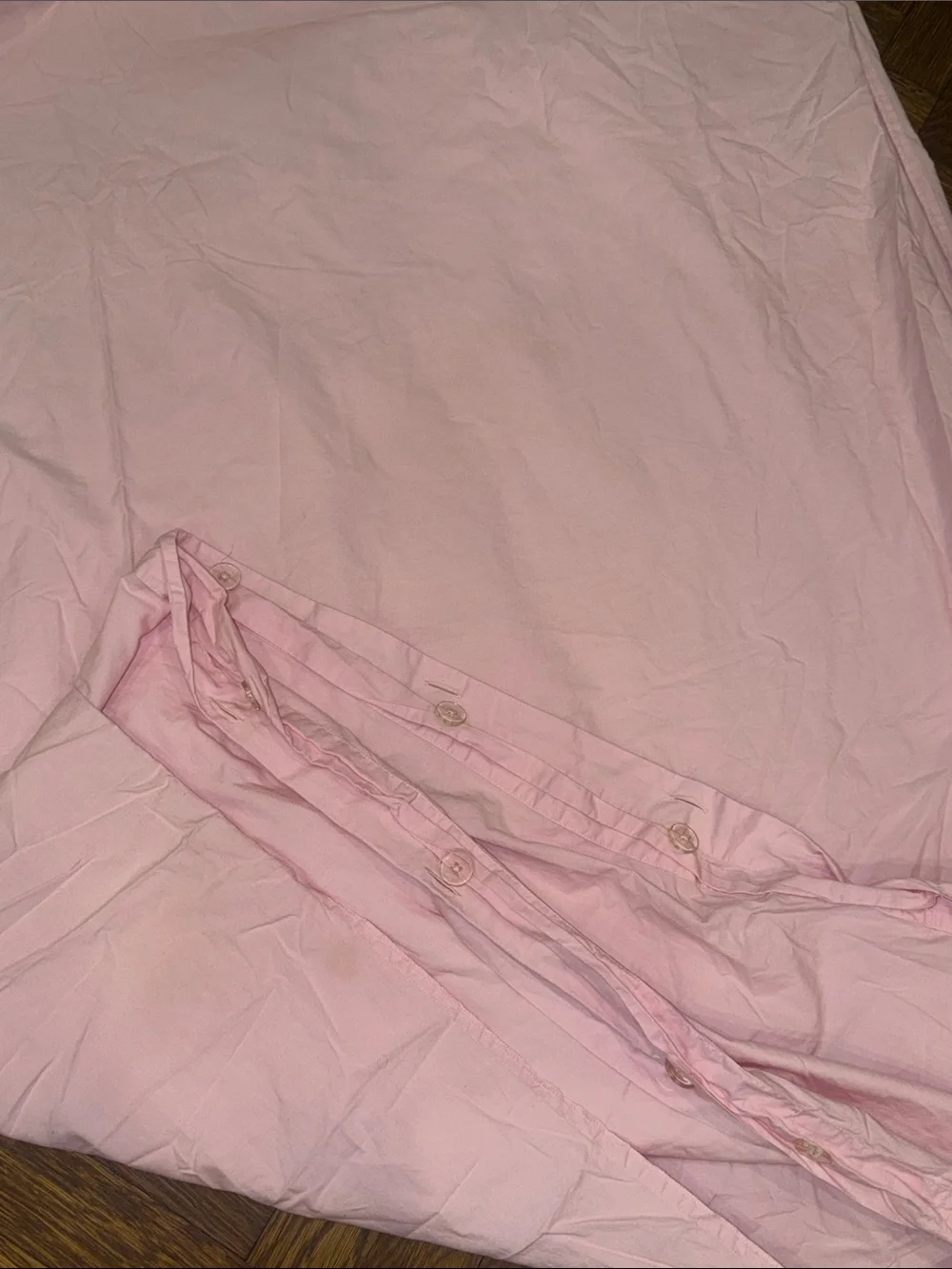 Soft Bubble Gum Pink Solid Cotton Duvet Cover- Minimalist Home Bedding